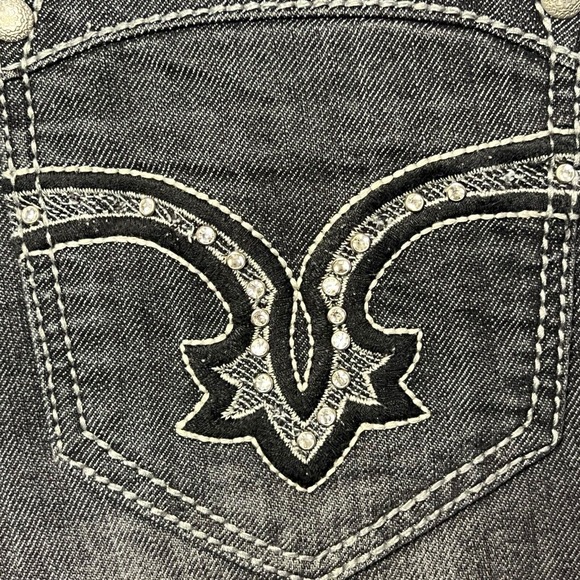 Suko Jeans 10 Jeans Dark Embroidered Studded Roadrunner Contrast Stitch Boho‎ - Picture 8 of 11